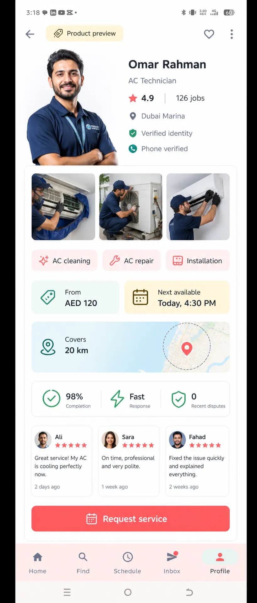 Neighbors worker profile product preview